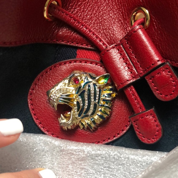 🆕 💯% Auth GUCCI Shoulder Bag - Suede Gucci Bag - Linea Rajah Bucket Bag - Picture 5 of 16